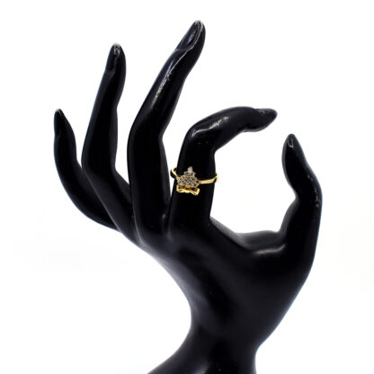 14K Yellow Gold Ladies' Ring with Round Cut, Cluster Diamonds - Image 4