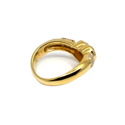 18K Yellow Gold Ladies' Ring with Round Cut, Illusion Diamonds - Image 3