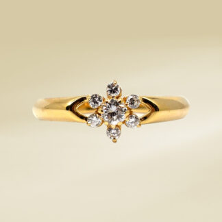 18K Yellow Gold Ladies' Ring with Round Cut, Rositas Diamonds