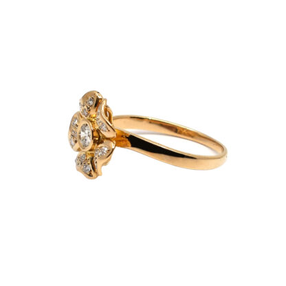 18K Yellow Gold Ladies' Ring with Round Cut Diamonds - Image 2