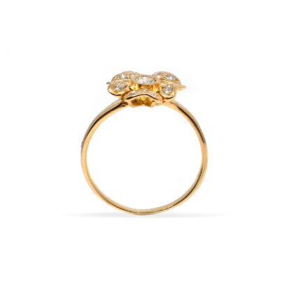 18K Yellow Gold Ladies' Ring with Round Cut Diamonds - Image 4