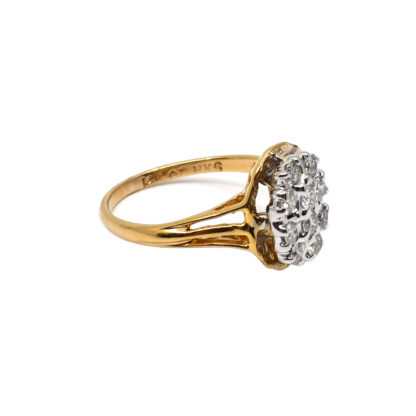 14K  Ladies' Ring with Round Cut, Cluster Diamonds - Image 2