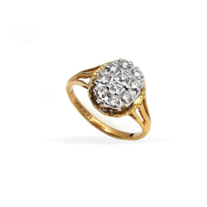 14K  Ladies' Ring with Round Cut, Cluster Diamonds - Image 3