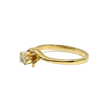 14K Yellow Gold Ladies' Ring with Round Cut Diamonds - Image 2