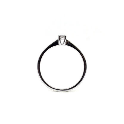 18K White Gold Ladies' Ring with Round Cut, Single Stone Diamonds - Image 3