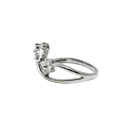 14K White Gold Ladies' Ring with Round Cut, Cluster Diamonds - Image 2