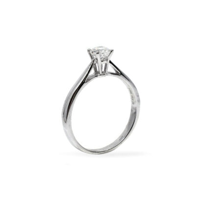 14K White Gold Ladies' Ring with Round Cut, Single Stone Diamonds - Image 3