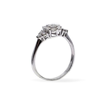 18K White Gold Ladies' Ring with Round Cut Diamonds - Image 4
