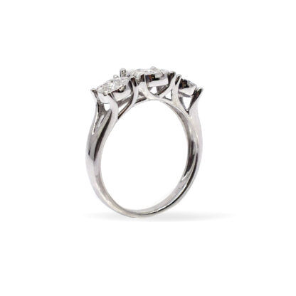 14K White Gold Ladies' Ring with Round Cut, Cluster Diamonds - Image 3