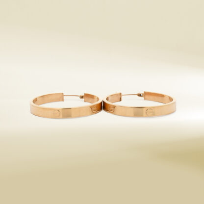 18K Yellow Gold Brand-Inspired Big Hoop Design Earrings