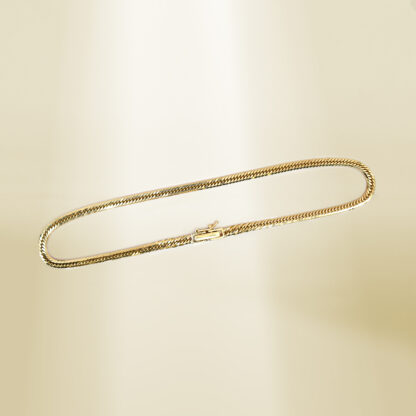 18K Yellow Gold Curb Chain Anklet - Image 2