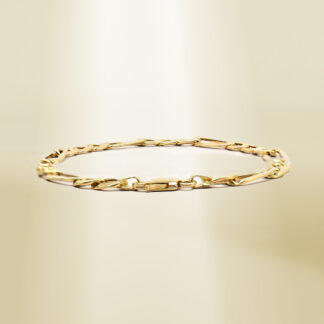 18K Yellow Gold Figaro Chain Bracelet