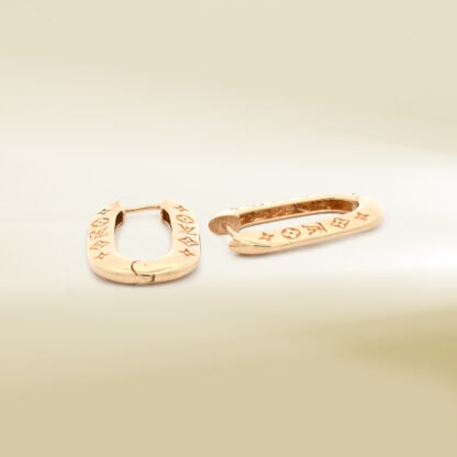 18K Yellow Gold Brand-Inspired Earrings - Image 3