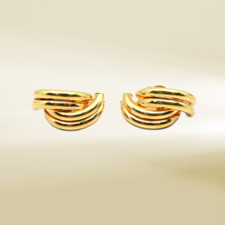 18K Yellow Gold Half Hoop Earrings