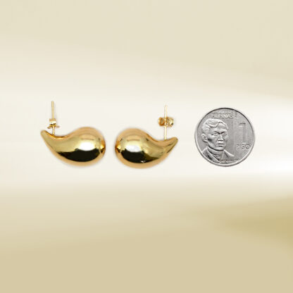 18K Yellow Gold Teardrop Earrings - Image 2