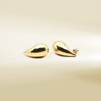 18K Yellow Gold Teardrop Earrings - Image 3