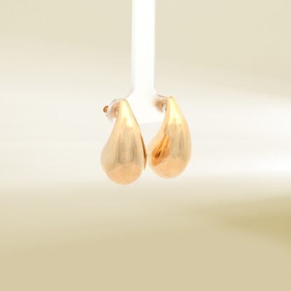 18K Yellow Gold Teardrop Earrings - Image 4