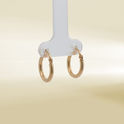 18K Yellow Gold Mini Hoop Earrings - Image 4