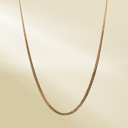 18K Yellow Gold Curb Chain Necklace - Image 4