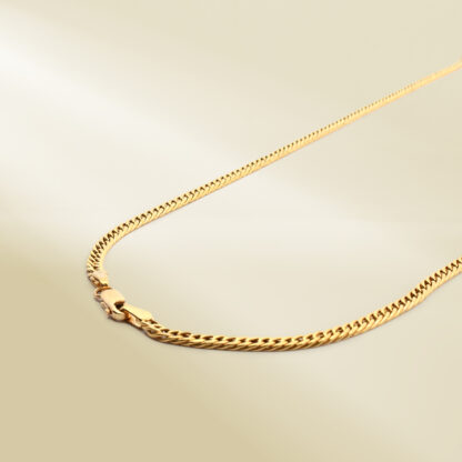 18K Yellow Gold Curb Chain Necklace - Image 2