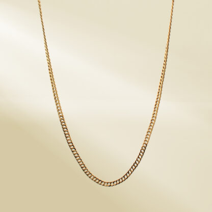 18K Yellow Gold Curb Chain Necklace - Image 4