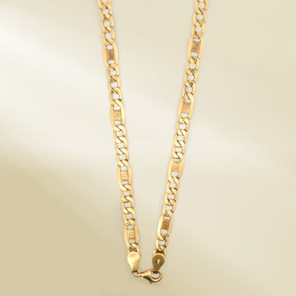 18K Yellow Gold Figaro Chain Brand-Inspired Necklace