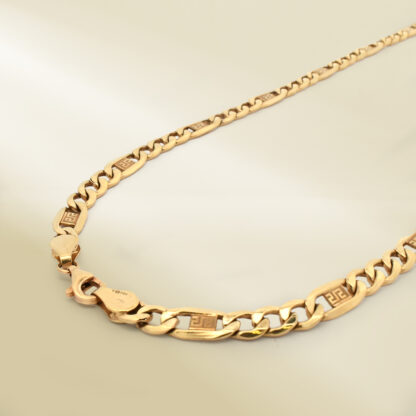 18K Yellow Gold Figaro Chain Brand-Inspired Necklace - Image 2