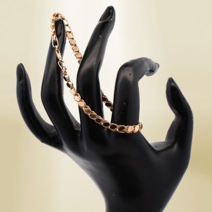 18K Yellow Gold Damascus Chain Bracelet - Image 4