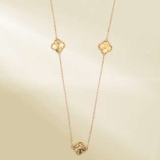 18K Yellow Gold Brand-Inpired Necklace with Brand Inspired Pendants
