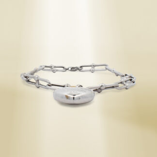 18K White Gold Brand-Inspired with Bag Charm Bracelet