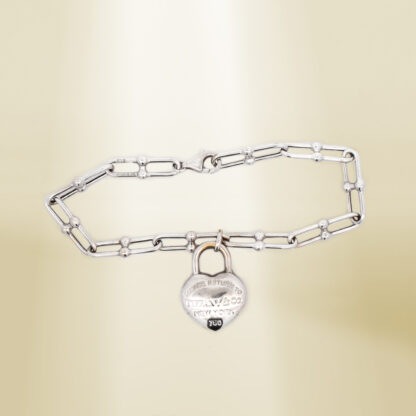 18K White Gold Brand-Inspired with Bag Charm Bracelet - Image 3