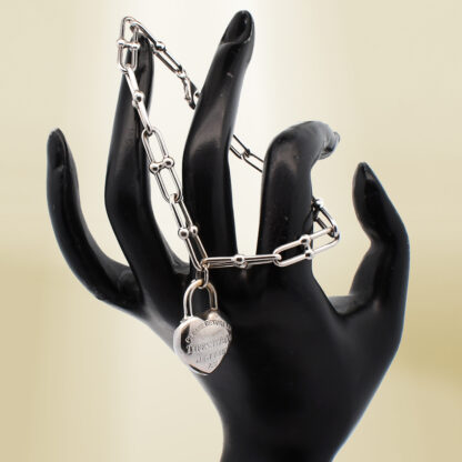 18K White Gold Brand-Inspired with Bag Charm Bracelet - Image 4