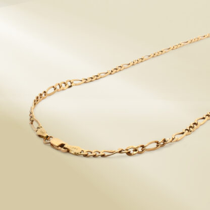 18K Yellow Gold Figaro Chain Necklace - Image 2