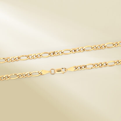 18K Yellow Gold Figaro Chain Necklace - Image 3