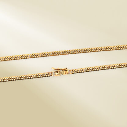 18K Yellow Gold Curb Chain Necklace - Image 3