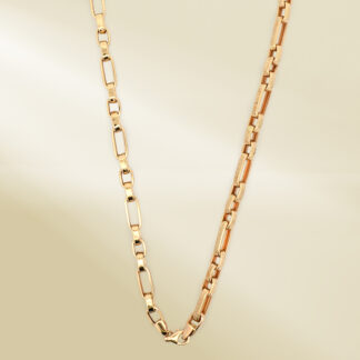18K Yellow Gold Brand-Inpired Figaro Chain Necklace