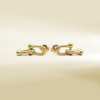 18K Yellow Gold Brand-Inpired Dangling Earrings