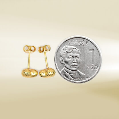 18K Yellow Gold Puffy Heart Earrings - Image 2