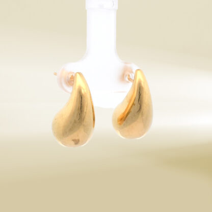 18K Yellow Gold Teardrop Earrings - Image 4