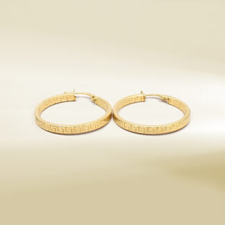 18K Yellow Gold Hoop Design Earrings