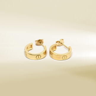 18K Yellow Gold Open Hoop Earrings