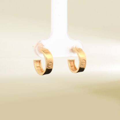 18K Yellow Gold Open Hoop Earrings - Image 4