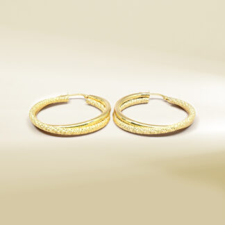 18K Yellow Gold Hoop Design Earrings