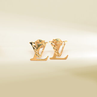 18K Yellow Gold Brand-Inpired Earrings