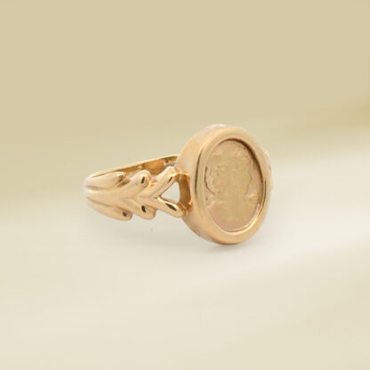 18K Yellow Gold Signet Design  Ladies' Ring - Image 2