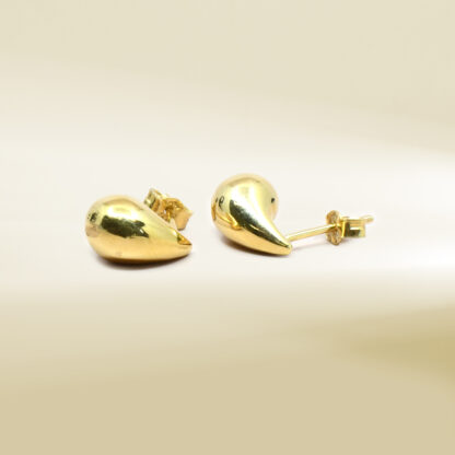 18K Yellow Gold Teardrop Earrings - Image 3