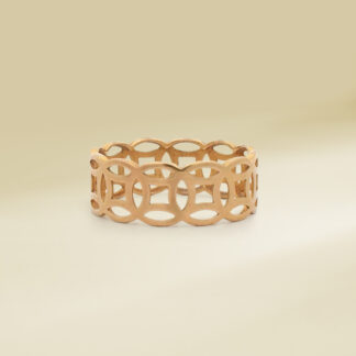 18K Yellow Gold Patterned Design Ladies' Ring