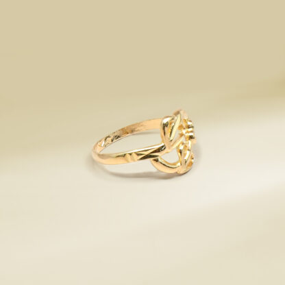 18K Yellow Gold Heart Design Ladies' Ring - Image 2
