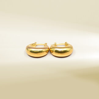 18K Yellow Gold Doughnut Hoop Earrings
