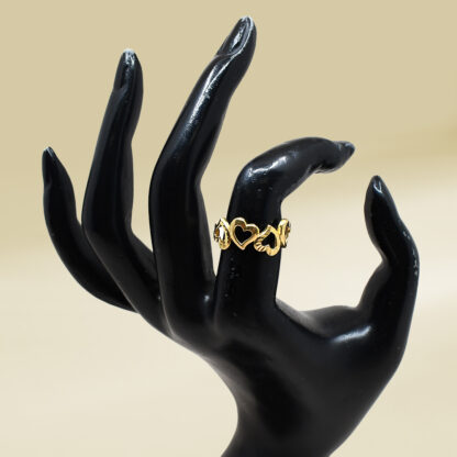 18K Yellow Gold Heart Design Ladies' Ring - Image 4